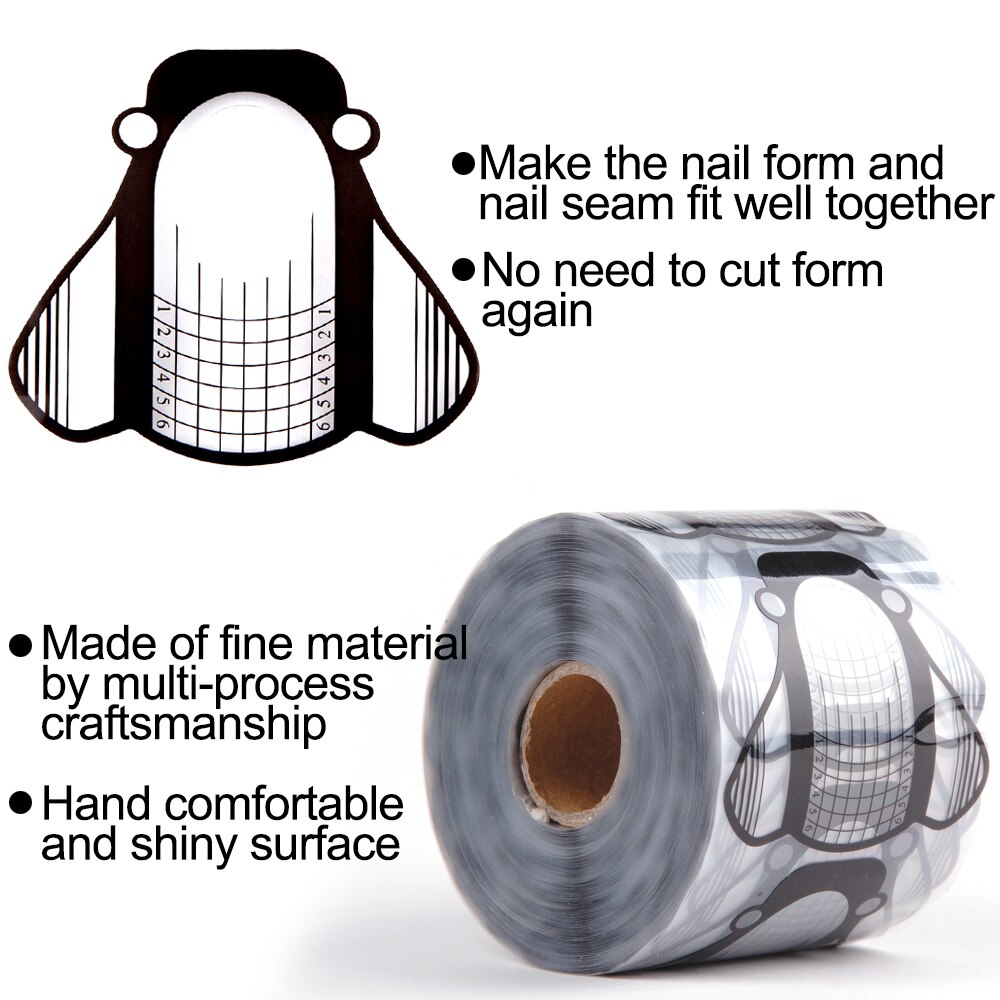 500pcs Nail Form French Tips Acrylic UV Gel Nail Extension Forms Stencils Paper Molds Sticker Guide Mold Manicure Tools