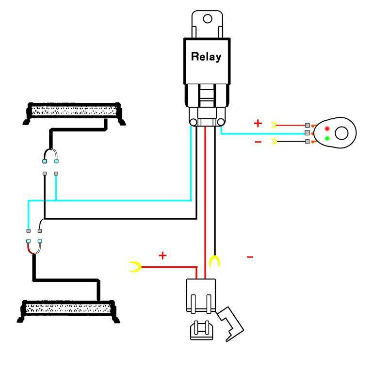 Wiring Harness Switch Relay Kit for Connect 2 LED Work Driving Light Bar