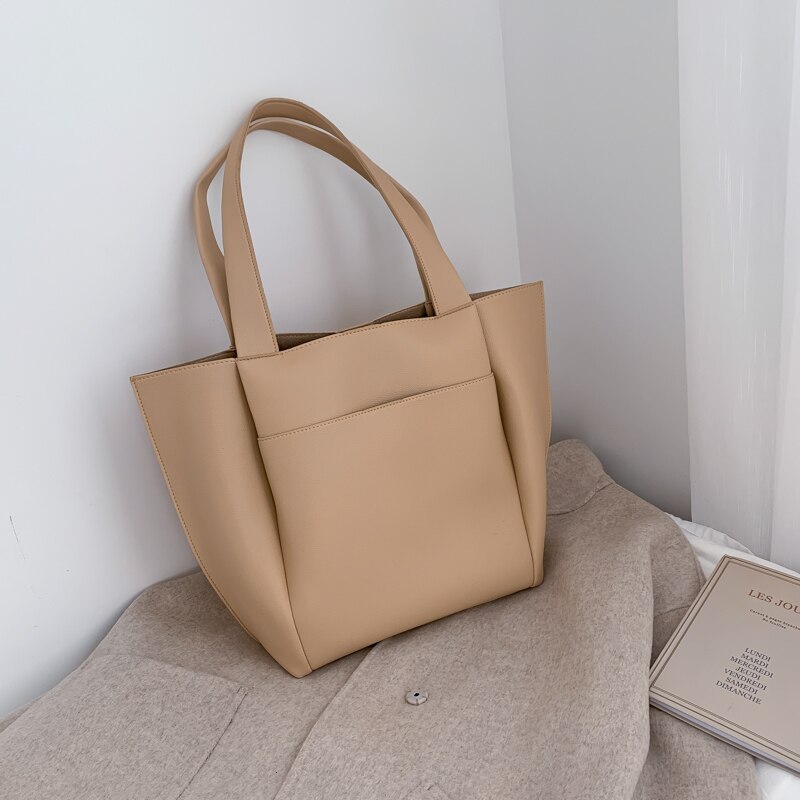 Laamei femmes Sac à Main grande capacité sacs à bandoulière de en cuir PU sacs à bandoulière dames sacs sauvages Sac A Main Femme: A-Beige