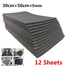 12 Sheets Car SUV Van Sound Proofing Insulation 5mm Closed Cell Foam 30cm×50cm Interior Accessories Sound Insulation Sponge