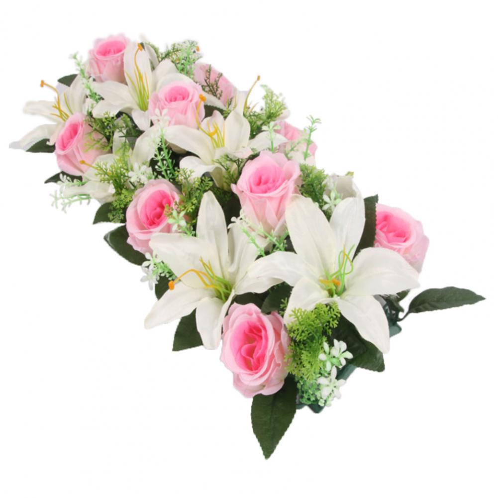 42cm Artificial Flowers Chic Shape DIY Artificial Rose Flowers Garden Fence Wedding Home Decoration Garland Table Decor Flower: black
