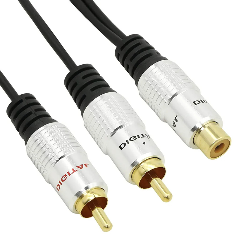 Adaptador Rca Y 1 Rca hembra a 2 Rca macho, Cable divisor para amplificador de Audio, Subwoofer Rca hembra a 2 macho