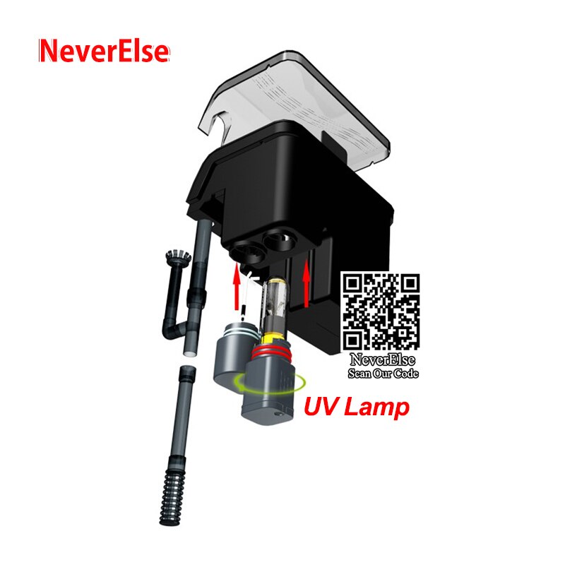 Pompe à filtre UV pour Aquarium externe 4 en 1, filtre de Circulation d'eau, stérilisateur UV, écumoire d'huile/augmente l'oxygène pour accrocher un Aquarium