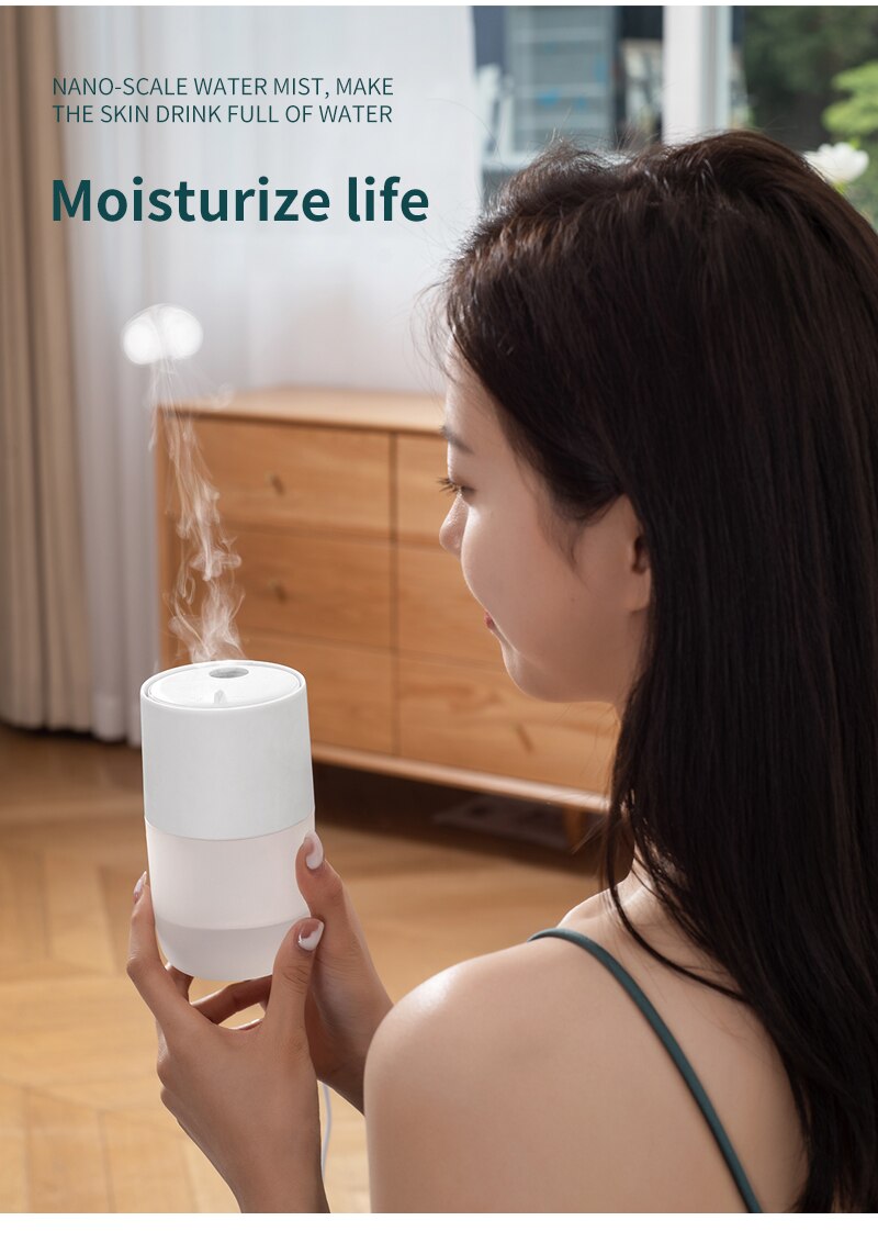Xiaomi – Mini humidificateur d&#39;air, , deux modèles, 7 types de lumières, effet de fumée