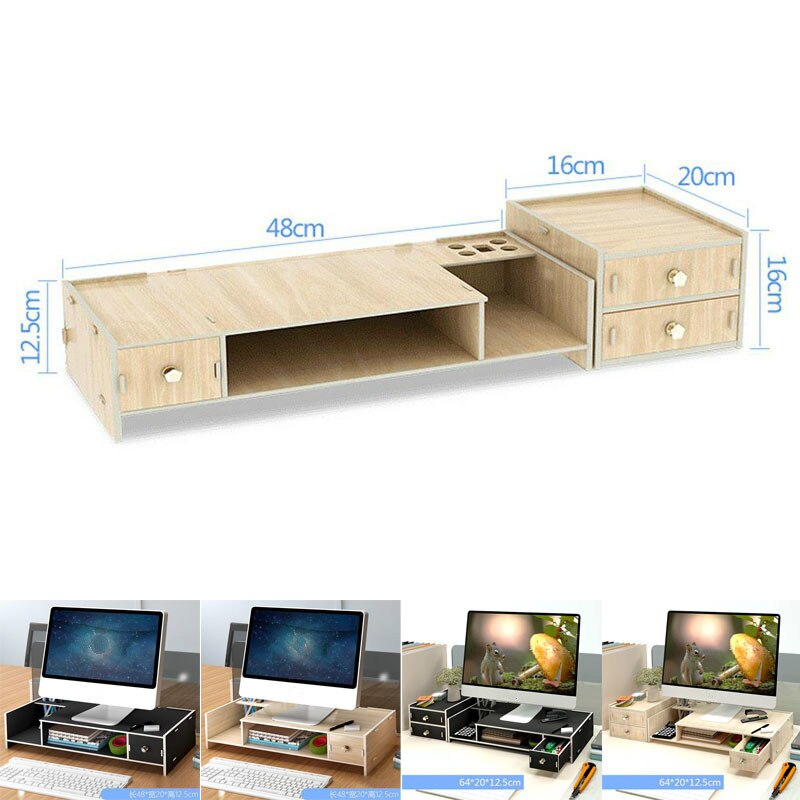 The Neck Guard Office Computer Monitor Elevated Display Screen Base Bracket Computer Rack Desktop Finishing Rack Storage Box