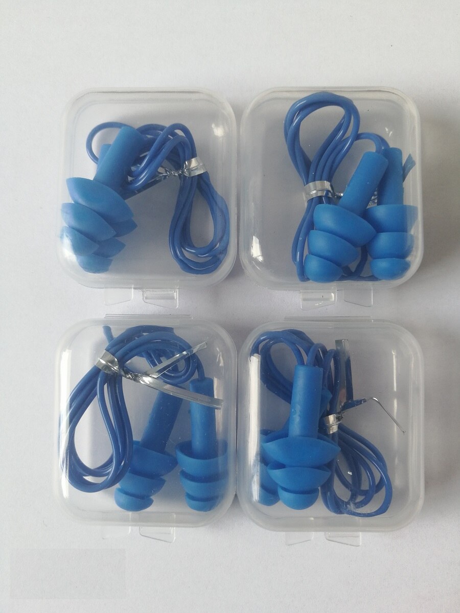 4pieces box-packed comfort earplugs noise reduction silicone Soft Ear Plugs PVC rope Earplugs Protective for Swimming for sleep