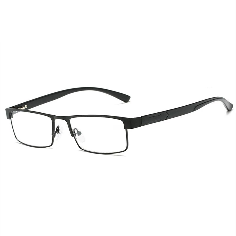 May Flower Reading Glasses Titanium Alloy Coated Lenses Presbyopic Eyewear Square Anti-Blue Spectacles Eyeglasses For Men+3.5+4