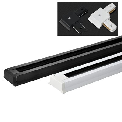 2 stks/partij 0.5 m spoor rail rechte L cross connector jointer voor draad spoor licht LED spotlight rails Spoor rail plafond doos: 0.5M Rail Bent / White