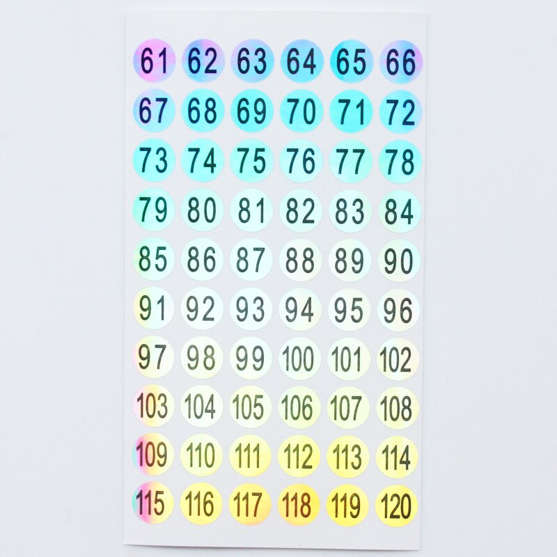 Black Digital Coding Self Adhesive Number Labels Waterproof Stickers For DIY Crafts Cosmetic Decoration Supplies: Number 61-120