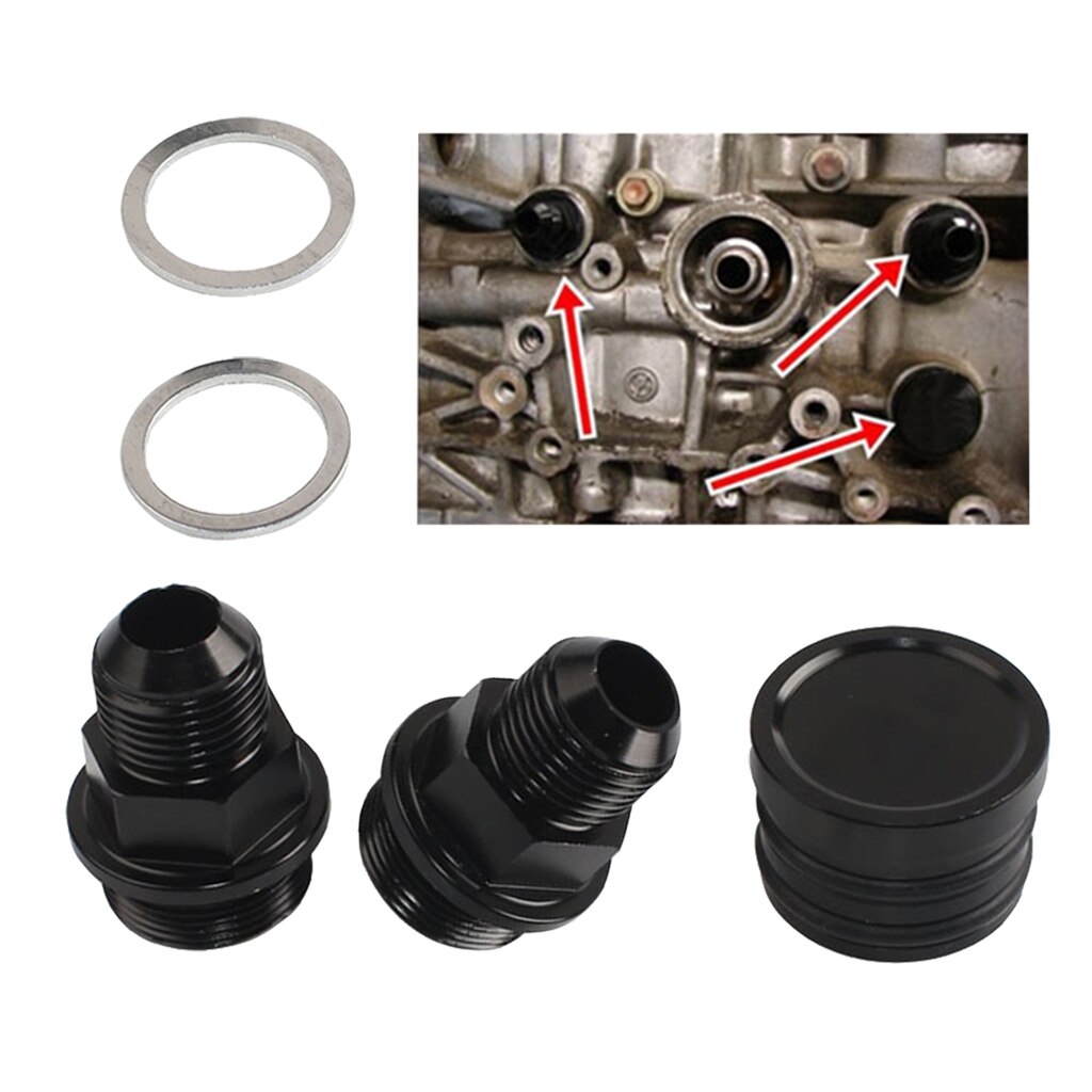 1 set/pack REAR BLOCK BREATHER FITTINGS AND PLUG FOR B16 B18C CATCH CAN M28 To 10AN