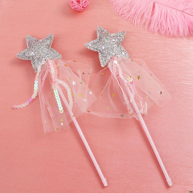 Cute Children Costumes Performance Props Gradient Color Butterfly Princess Angel Wings Fairy Stick Kids Dress Up Playing Toys