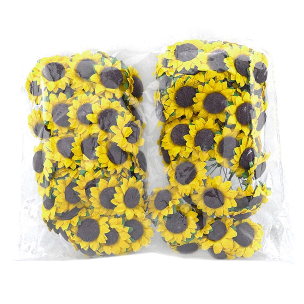 100pcs Homemade Sunflower Simulation Paper Sunflower for DIY Wedding Party Home Decorations LAD