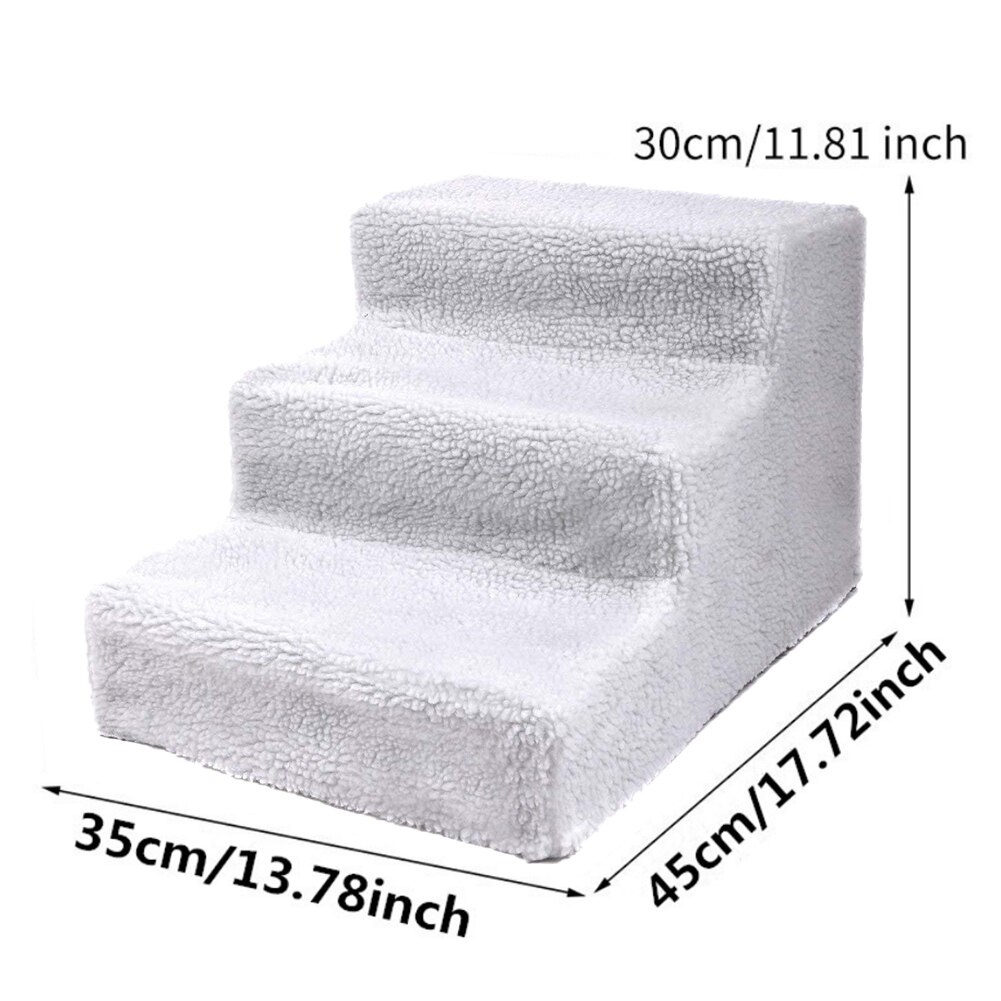 Dog House Dog Stairs Pet 3 Steps Stairs for Small Dog Cat Pet Ramp Ladder Anti-slip Removable Stairs