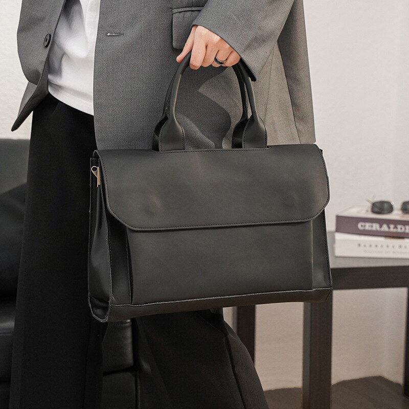 Vinatge Tragbare Aktentasche Männer oben-griff Aktentasche Tasche Männer Schulter Bote Tasche Geschäft Umhängetasche Herren Computer Datei Tasche