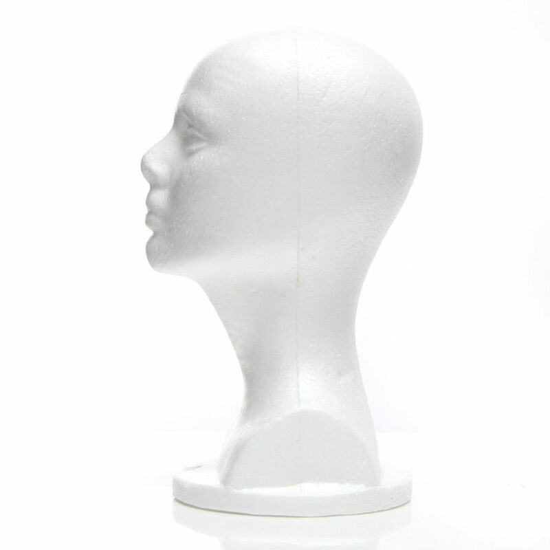 Female Styrofoam Foam Mannequin Manikin Head Model Hat Glasses Display Foam Mannequin Head Model Hat Wig Display Stand Rack