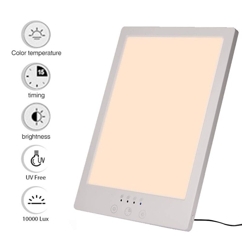Light Therapy Lamp - 12000 Lux - UV-Free - Adjustable Brightness - 360° Swivel - Cool White/Orange Red