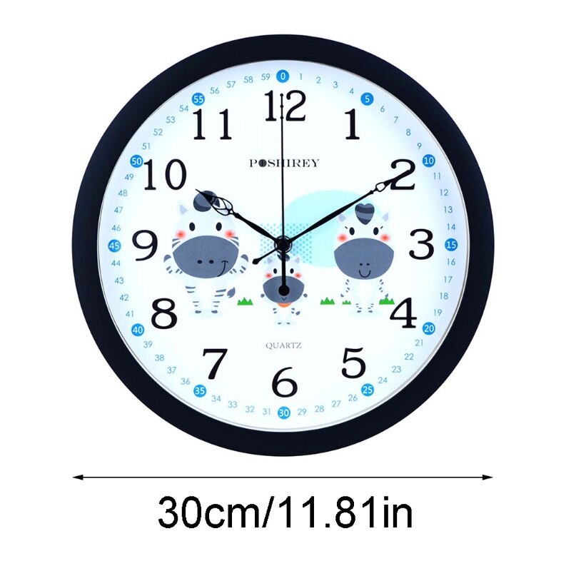Muet horloge murale Style Simple dessin animé lait vache motif horloge pépinière chambre décor