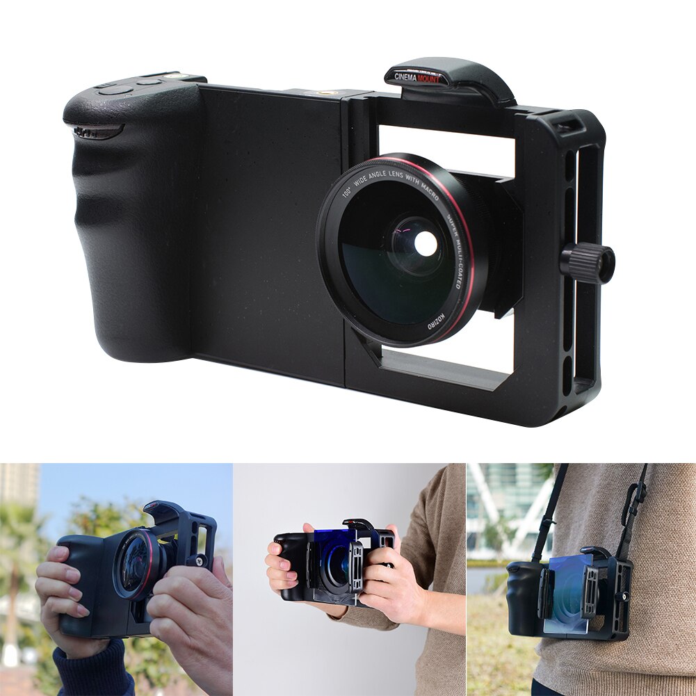 Bluetooth 4.1 Portable plate-forme téléphone Portable vlogeur grand Angle Macro lentille Smartphone Cage stabilisateur support de caméra Portable accessoires
