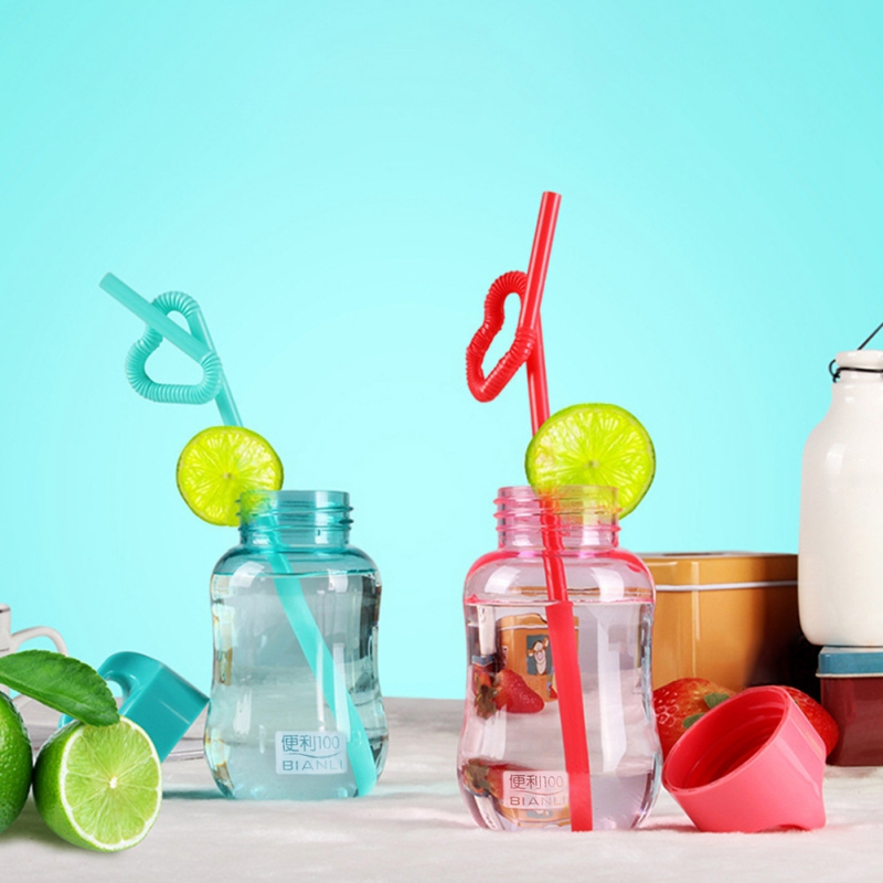 Cute cartoon small cup school supplies 180ML water bottle color plastic portable water bottle mini kettle