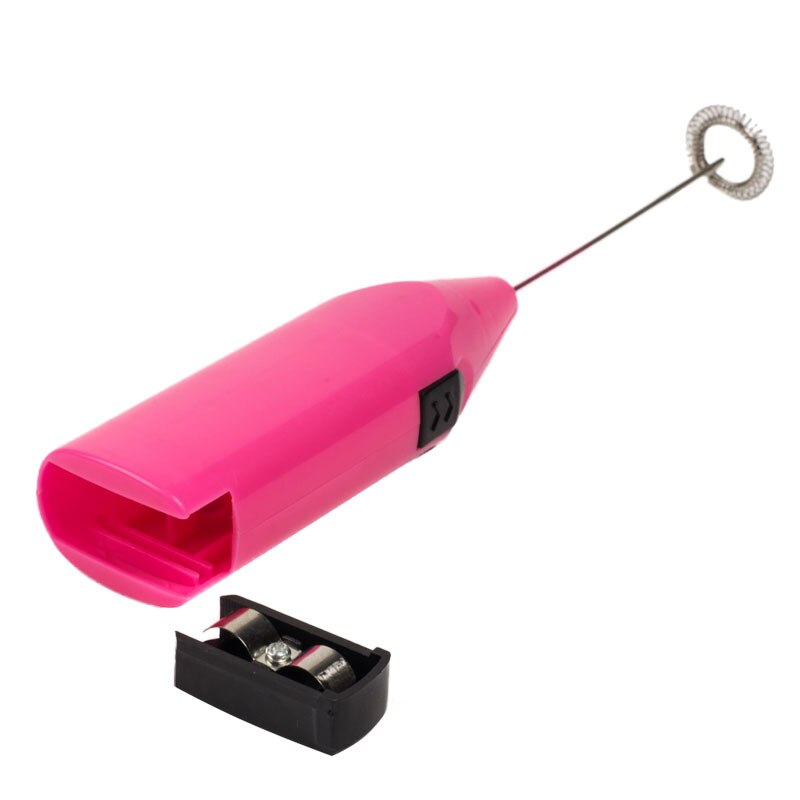 Lucog elektrisk mjölkskummare mini handmixer för kök batterikraft mjölk ägg kaffe juicepress mat portabel mixer: Rosa