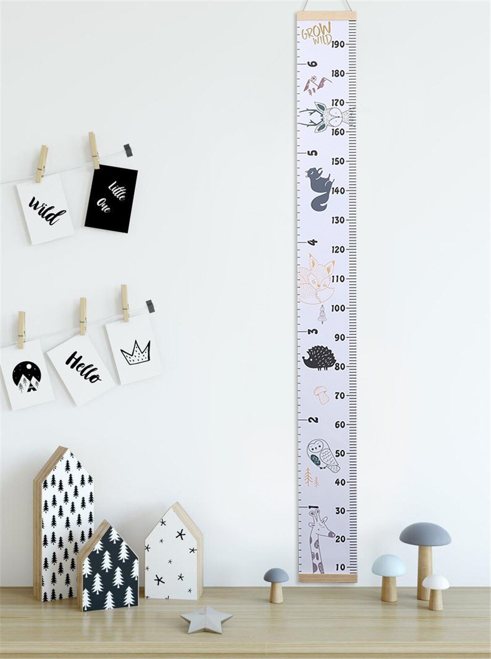 Children's Height Ruler For Kids Room Home Decoration Height Measurement Chart Movable hanging Canvas Height Chart Wall Decor