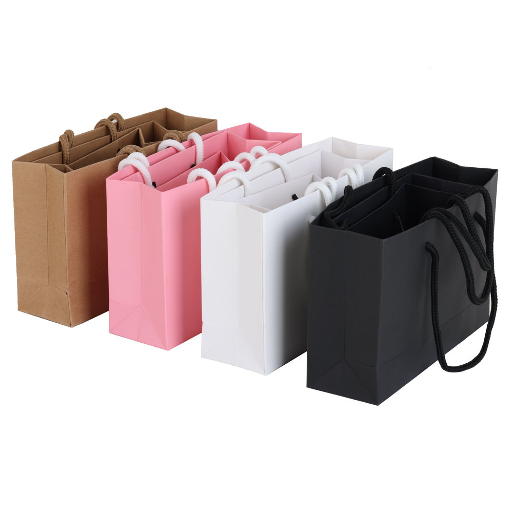 10 Stück einfache tragbare Geschenktüte Hardpaper Tasche Schmuck Verpackung Papiertüte Geschäft Geschenktüte