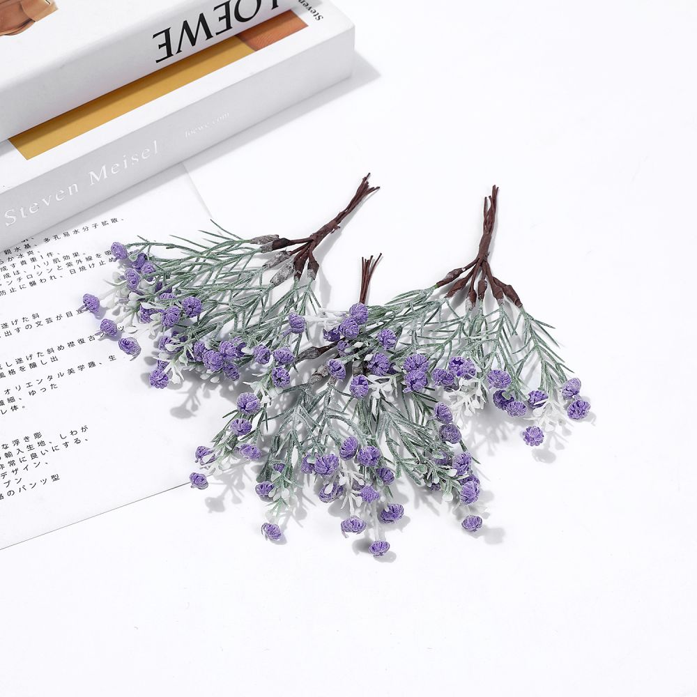 6 Stuks Kunstbloemen Lavendel Bloemen Boeket Voor Wedding Party Home Decoration Diy Krans Muur Tuin Decoratie Accessoires: Paars