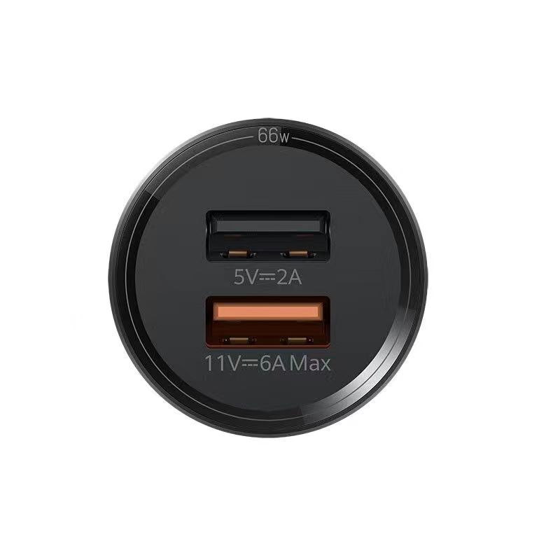 Cargador de coche Honor SuperCharge 66W Max Dual USB QC2.0 FCP SCP carga rápida compatibilidad Universal con Cable tipo c 6A