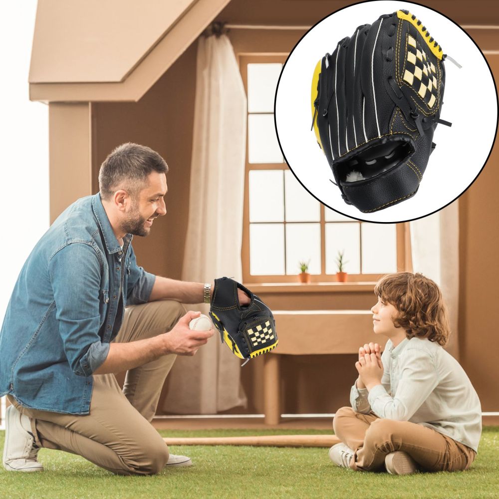 1Pc Sports Glove Baseball Glove Durable Softball Glove (Yellow Black): M