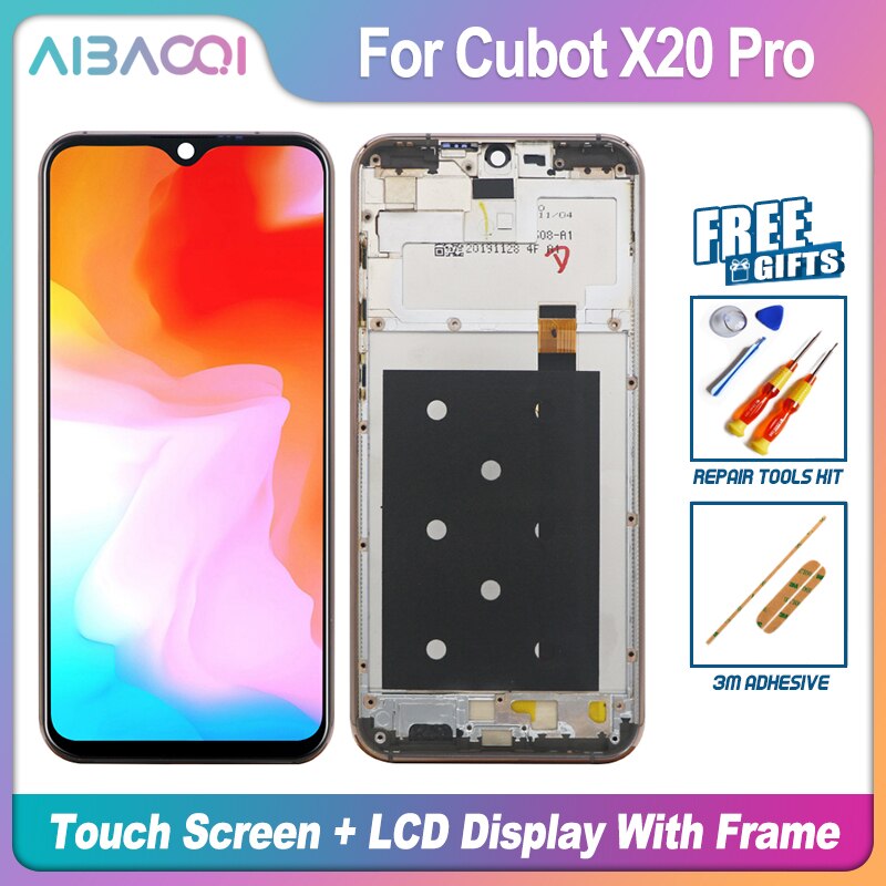 Originele 6.3 Inch Touch Screen 2340X1080 Lcd-scherm + Frame Assembly Vervanging Voor Cubot X20 Pro android 9.0 Telefoon: LCD x Gold Frame