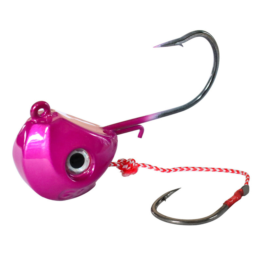 Iso jigi vieheet 40g 60g 80g 100g metallipää jigit kalastuskoukut yksikoukulla pesca tarvikkeet vene merikalastusvälineet: 100g / Vaaleanpunainen