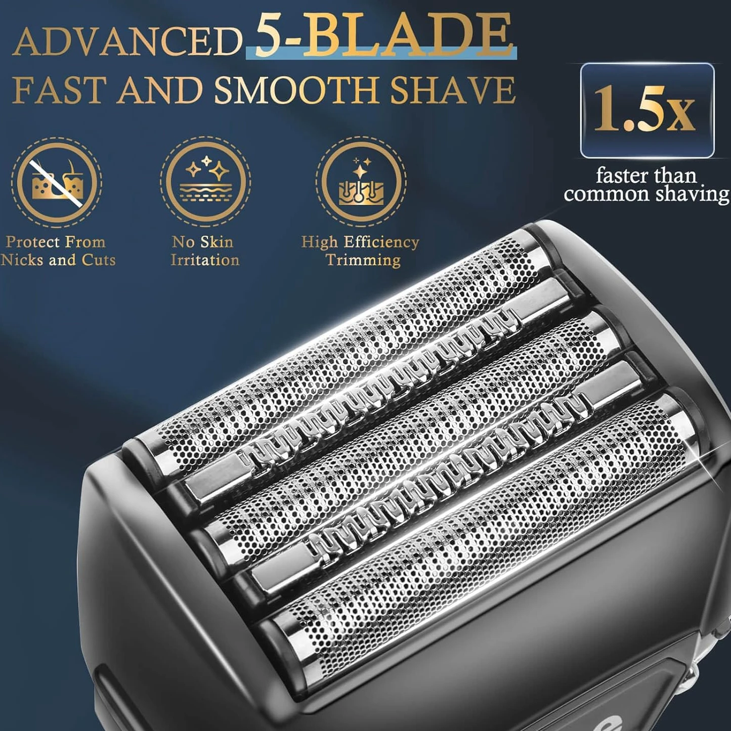 Ipx7 Waterproof Face Electric Shaver Km-3215 5 Cutter Heads Net Floating Trimmer Hair Razor Shaver