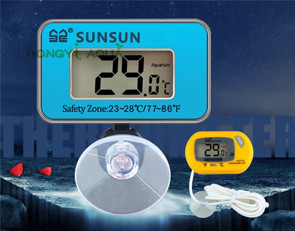 1 piece sunsun aquarium liquid crystal 3-in-1 thermometer external digital display/built-in diving thermometer WDJ-004/005