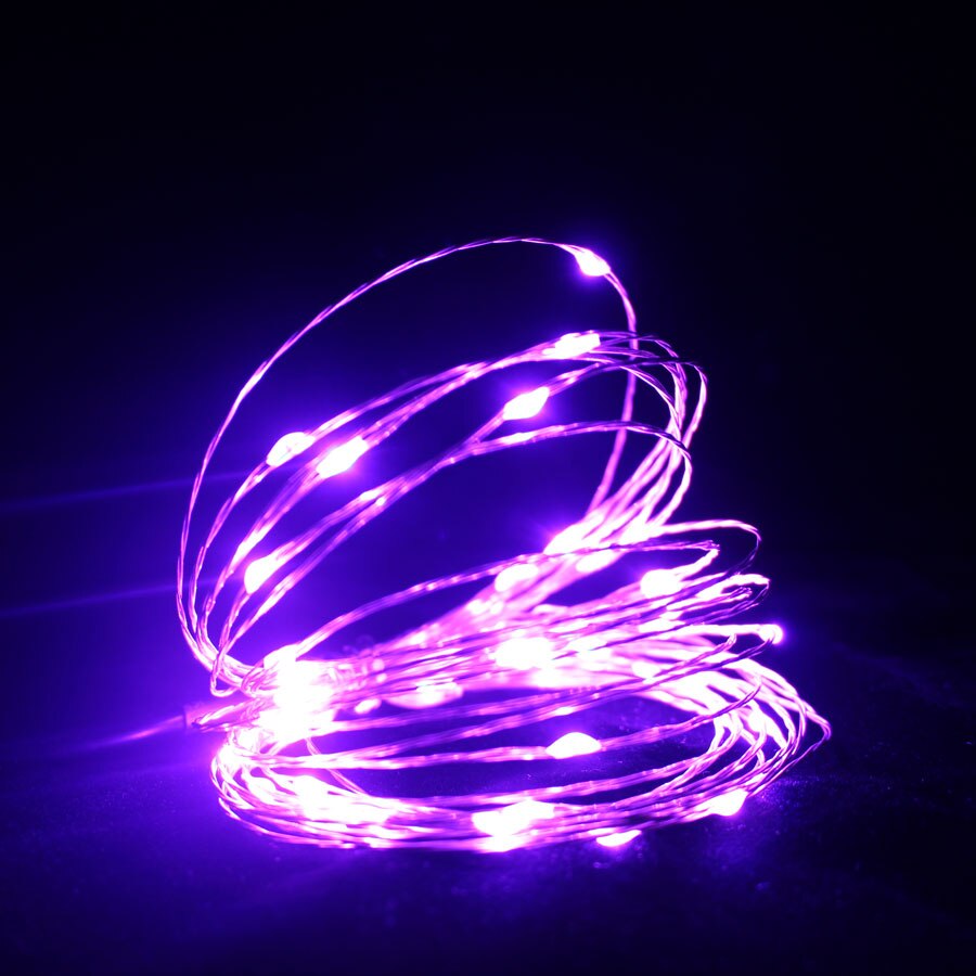 Gebühr Girlande Schnur LED Licht Dekor Weihnachten Außen Dekoration Bunte Gebühr Licht Dekoration 0,75 M 2M Zubehör: Violett / 2M 20LED