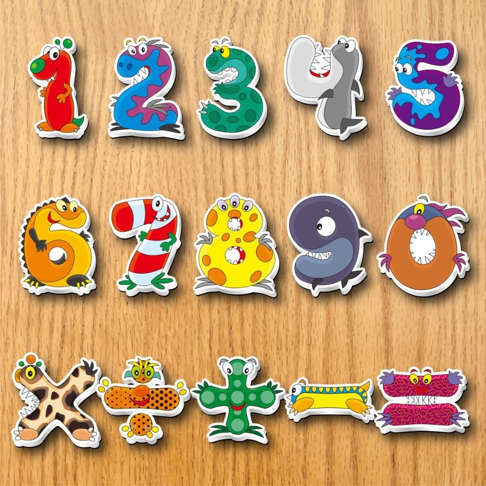 Cute Cartoon Animal Magnetic Numbers Letters for Educating Kids in Fun Fridge Refrigerator Whiteboard Magnets Home Decor