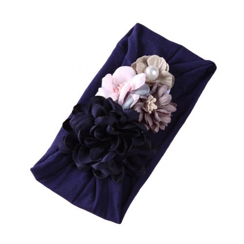 European and American super soft nylon headdress silk stitching flower baby hair accessories cute princess headband: Black