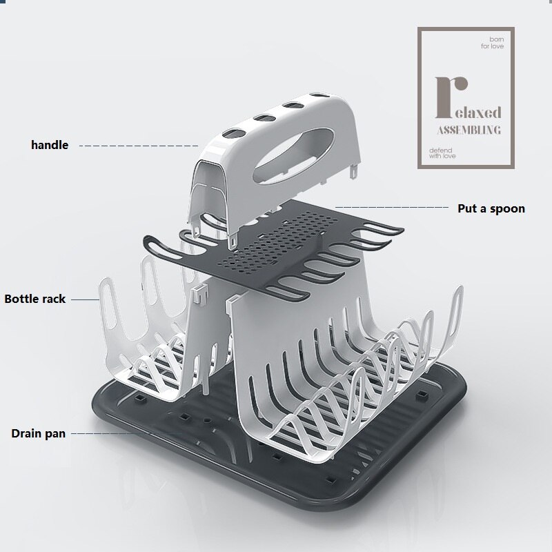 Porte-biberons multifonction pour bébé, boîte de séchage, égouttoir en plastique, anti-poussière, rangement mains libres