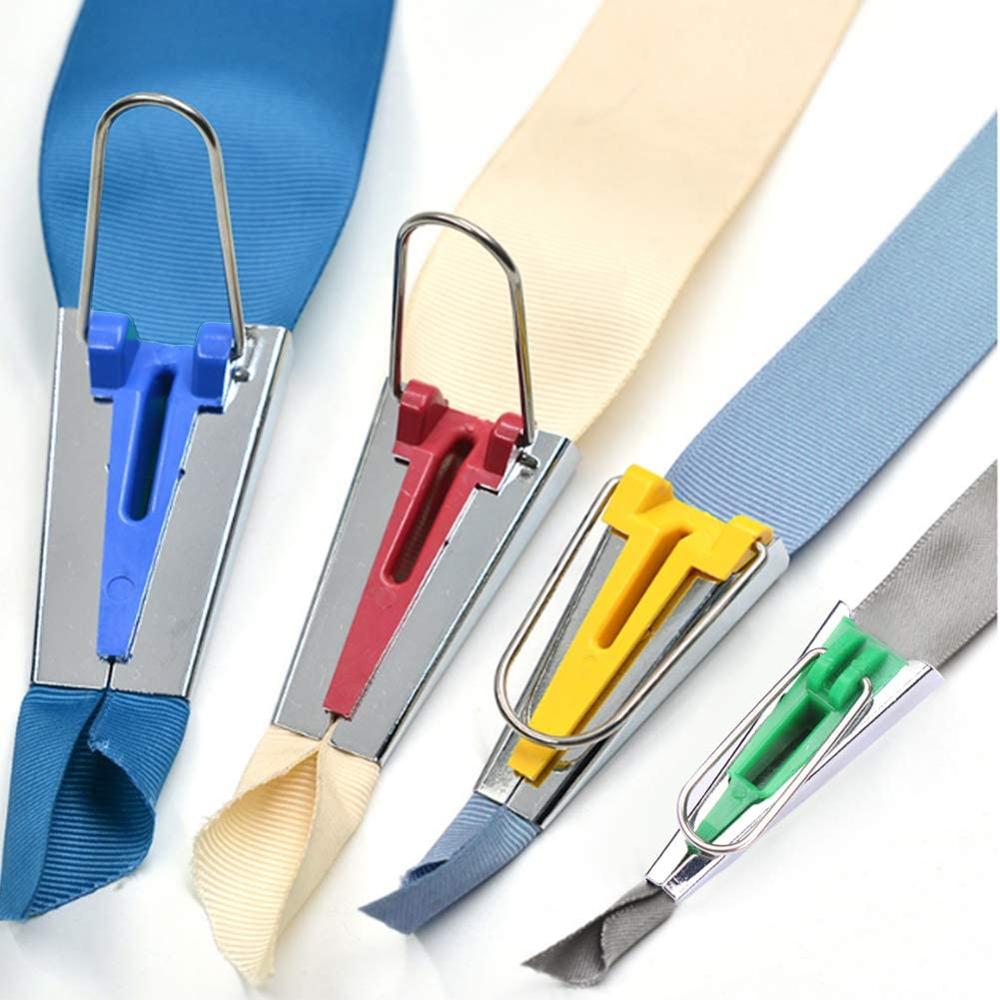 Bias Tape Makers Set-Sewing Fabric Bias Tape Making Kit, Bias Tape Maker Tool 4 Sizes,DIY Patchwork Sewing Accessories Tools