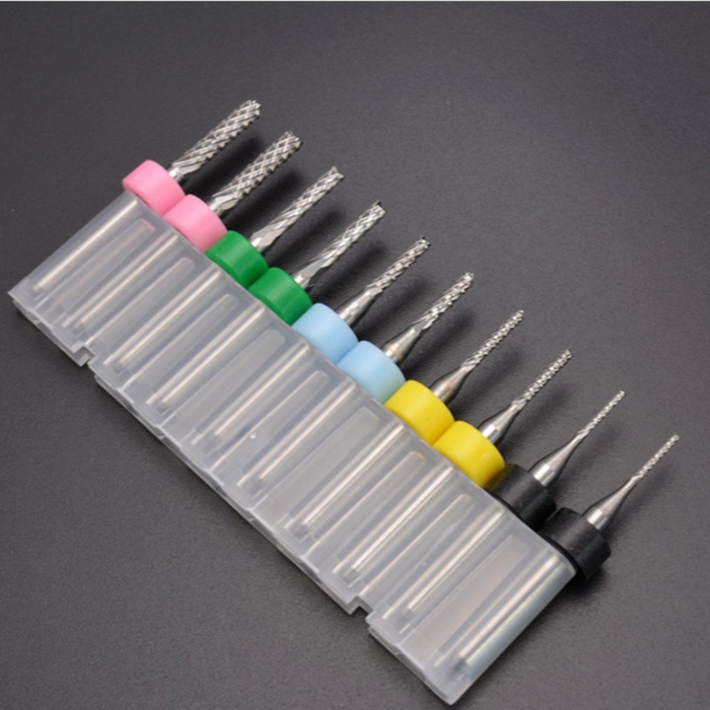10PCS Corn milling cutter Corn Teeth TiN Coated End Mill Cutter Milling Cutter Printed Circuit CNC Router