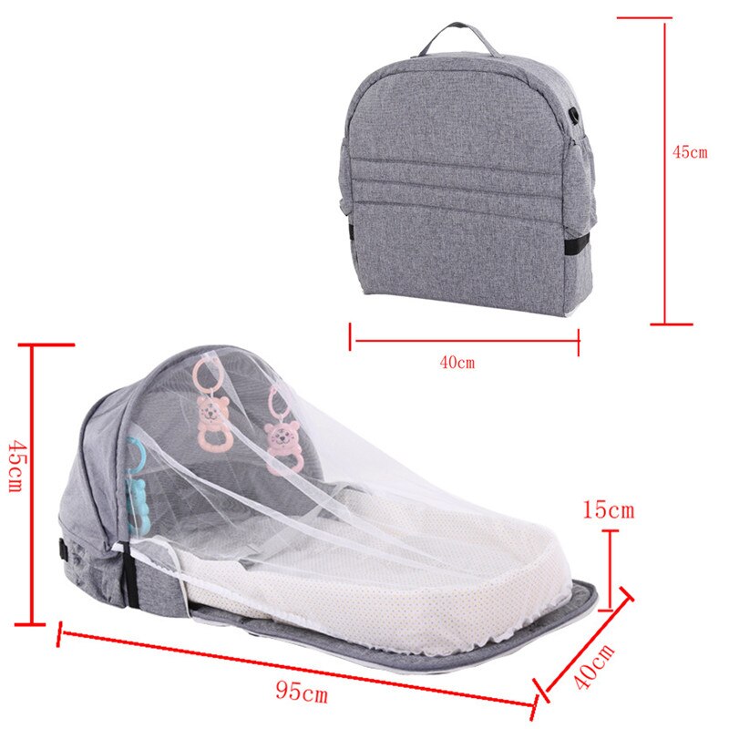 Babynest seng bærbar babyseng rejse solbeskyttelse myggenet med bassin baby foldbar åndbar baby sovekurv