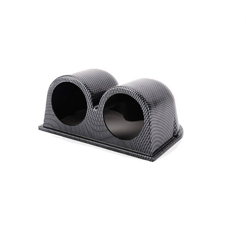 52Mm Universele Auto Instrument Panel Center Console Panel Zwarte Dubbele Auto Meter Houder Gauge Boot-Motor Auto-toerenteller-Gauge: Carbon double hole