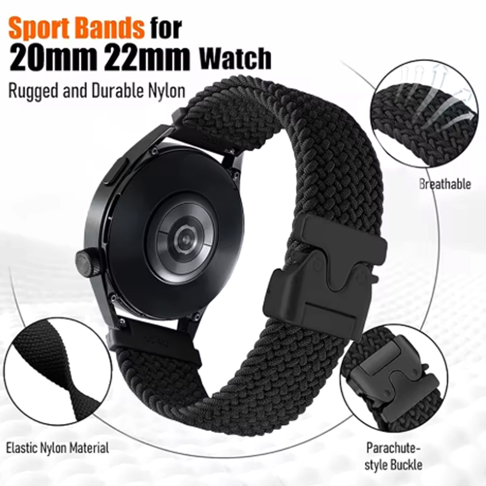 20 mm 22 mm nylon sportband voor AMAZFIT BIP 6 5 GTS 4 mini GTS/GTR 4 3 2E ademende armband BALANS 2 actieve 2 Stratos 3 band
