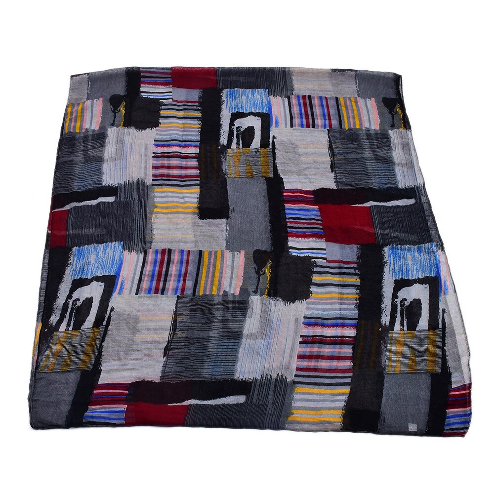 Women Plaid Ring Neck Scarf Winter Warm Soft Voile Loop Shawl Ladies Neckerchief Print Cable Infinity Scarves