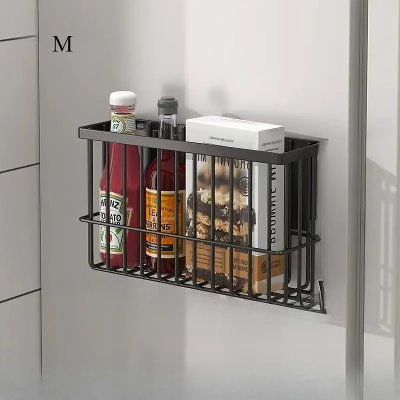 Haushalt Lagerung Gestell Kühlschrank Seite Gewürz Gestelle Magnetische Lagerung Regal Zauberstab Montiert Metall Gestell platzsparende Schaltung Kasten: Weiß