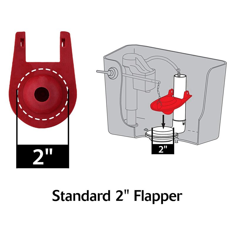 5 Pack Universal Toilet Tank Flapper -Easy to Install-Long Lasting All Seal- Red
