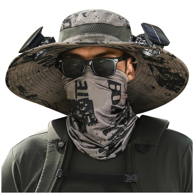 Solar- Fan Hütte draussen Angeln Hütte Fan Solar- Ladung Großen Wind Sommer Sonnencreme Hütte Männliche Visier Fischer Hatabht