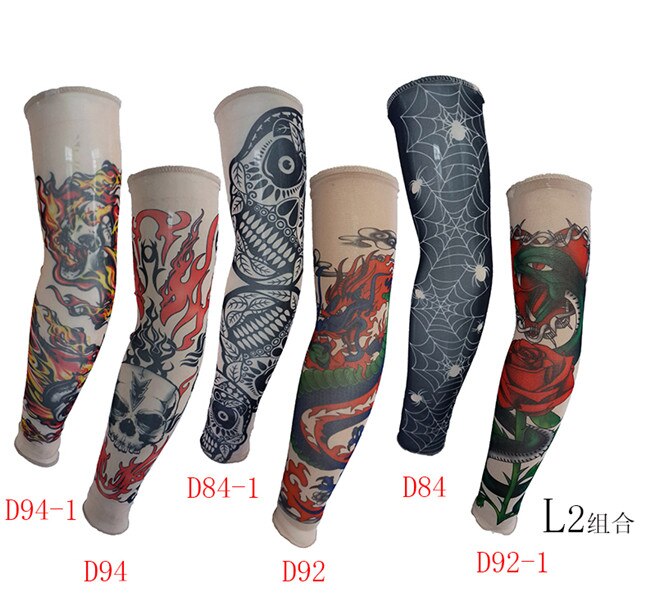 Tatovering ærme armvarmere sommer print manga til mand ærme sømløs sommer tatovering syet udendørs kvinde ride ærme: L2