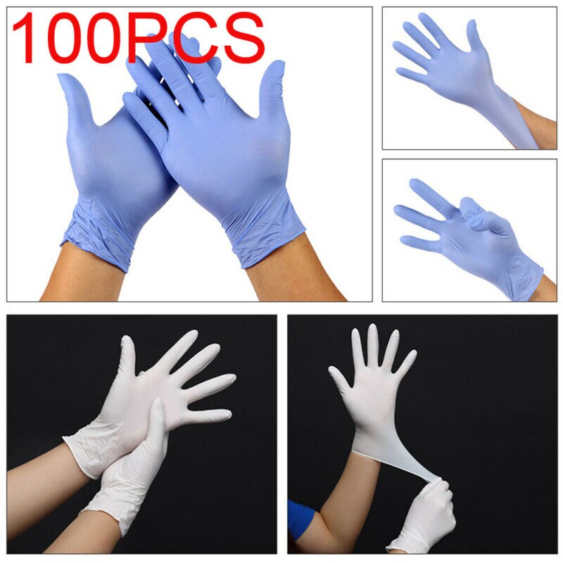 100Pcs Disposable Gloves Non Latex Non Vinyl Nitrile Disposable Ultra-thin Gloves Grade For Hygiene areas Size M L XL