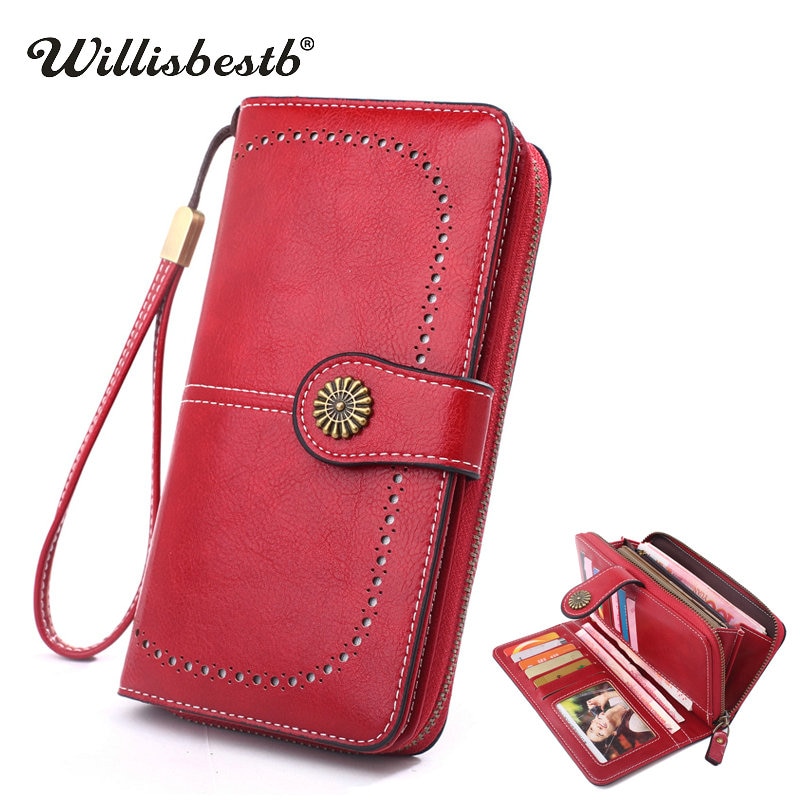 Vintage Purses Female Wallet Women Card Holder Clutch Leather For Retro Brand Small Zipper Lady Purse Woman Wallets