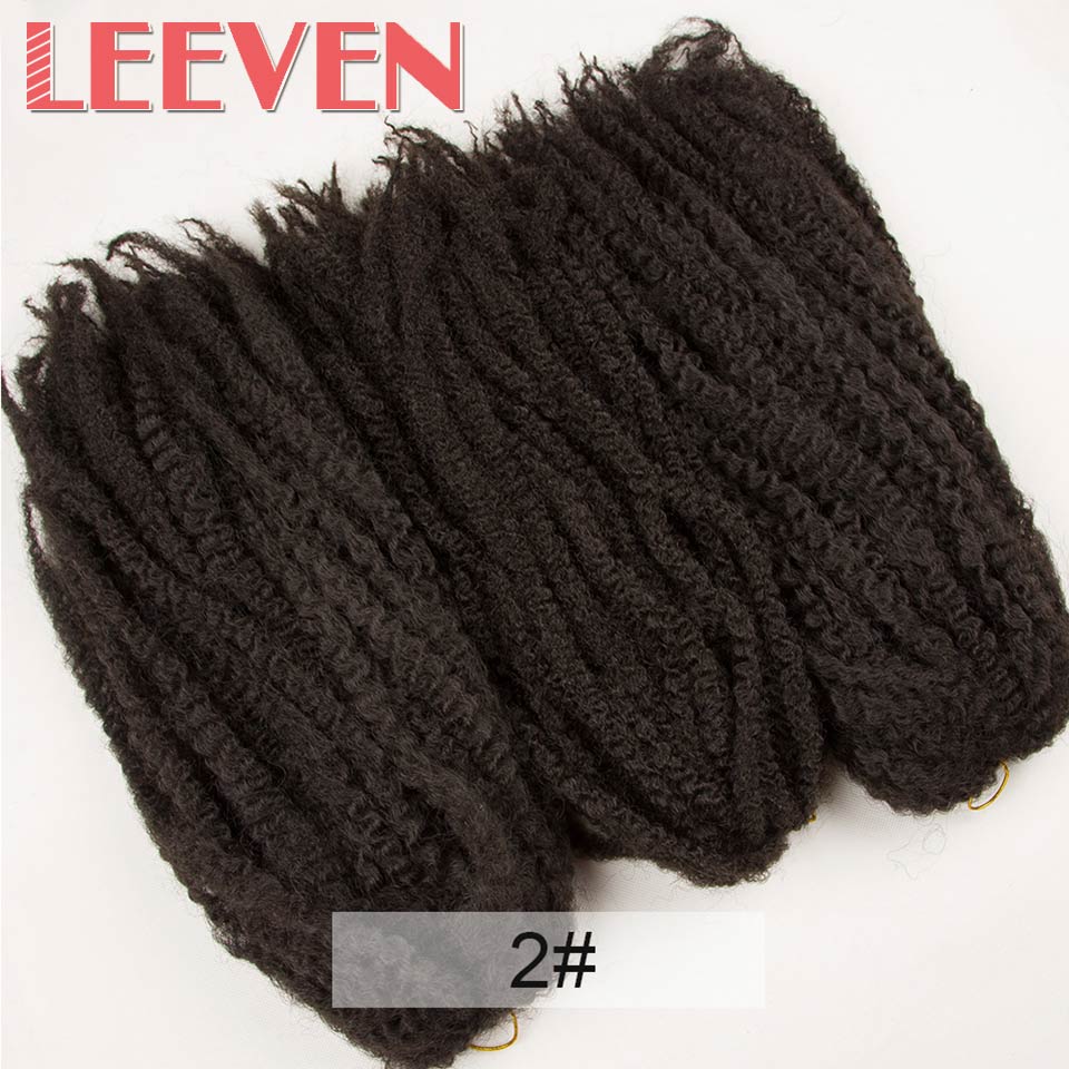 Leeven 18 ''5 unids/lote Afro trenzas Marley pelo trenzas de Crochet peinado pelo trenzado sintético extensión suave giro: # 2